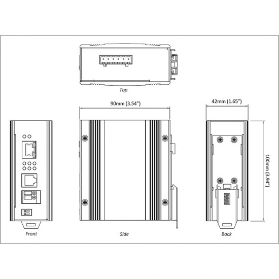 ED3541 Hardened Industrial 10/100BASE-TX Ethernet Extender