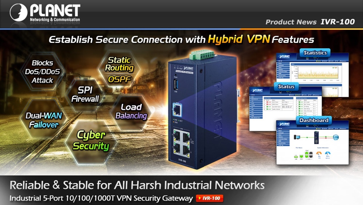 Planet IVR-100 Establish Secure Connection with Hybrid VPN Features