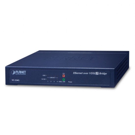 VC-234G - 4-Port 10/100/1000T Ethernet to VDSL2 Bridge - 30a profile w/ G.vectoring, RJ11