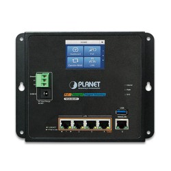 WGR-500-4PV Industrial Wall-mount Gigabit Router with 4-Port 802.3at PoE+ w/ LCD Touch Screen