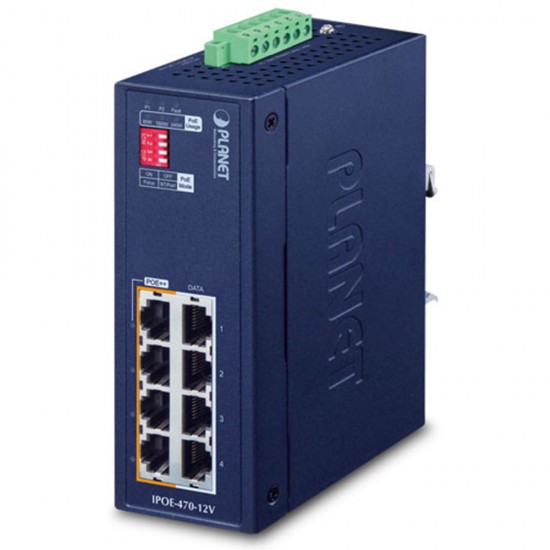 IPOE-470-12V 4-port Gigabit 802.3bt PoE++ Injector Hub (12 to 54VDC Input)